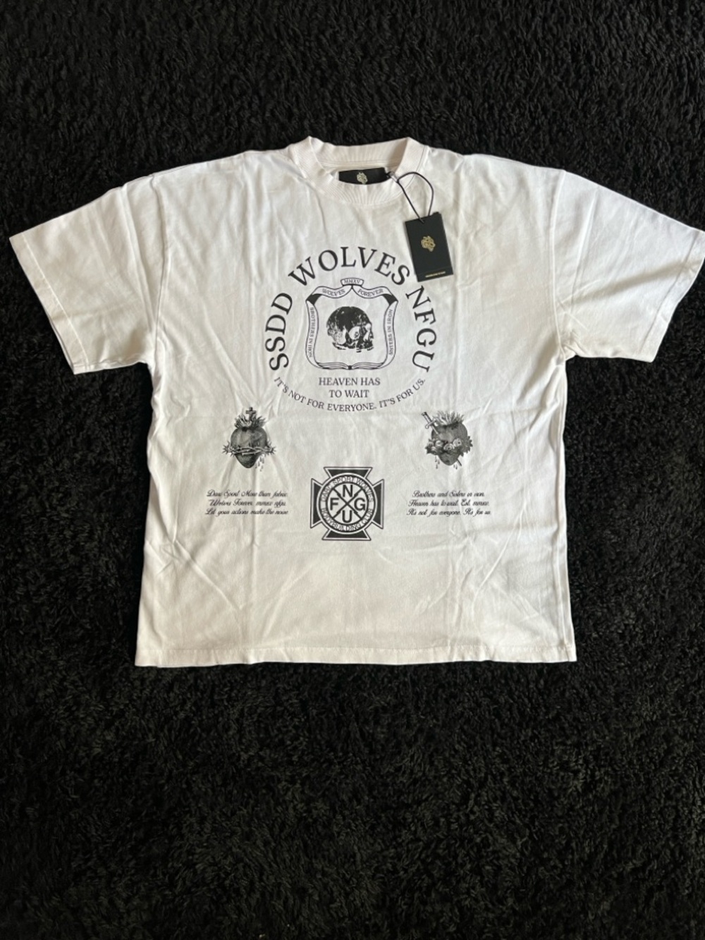 Darc Sport White Short Sleeve Graphic Tee with Black Crest